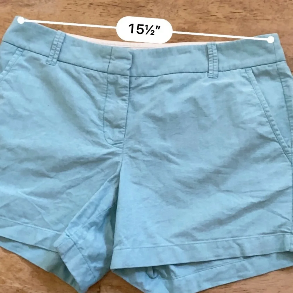 J Crew City Fit Women’s Sz 8 Aqua Blue Cotton‎ Twill Shorts
